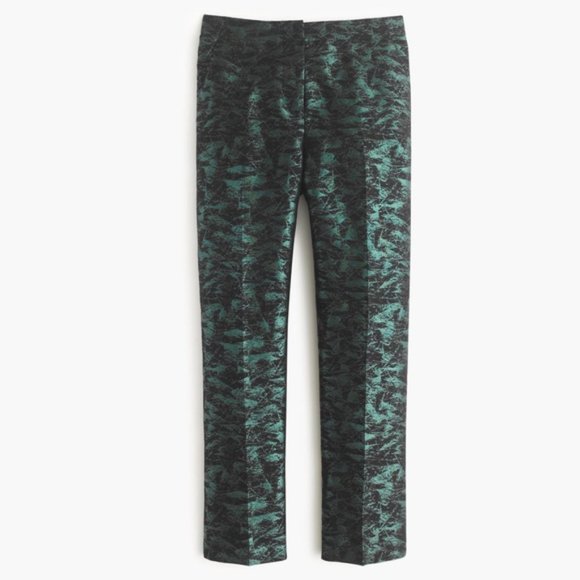 New J. Crew patio jacquard cigarette leg tailored ankle cropped trouser  pants